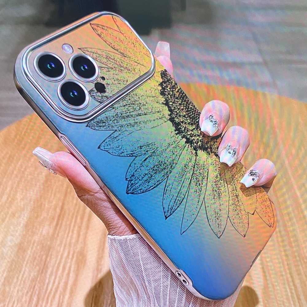 Iridescent Sunflower Phone Case - Blue Gradient